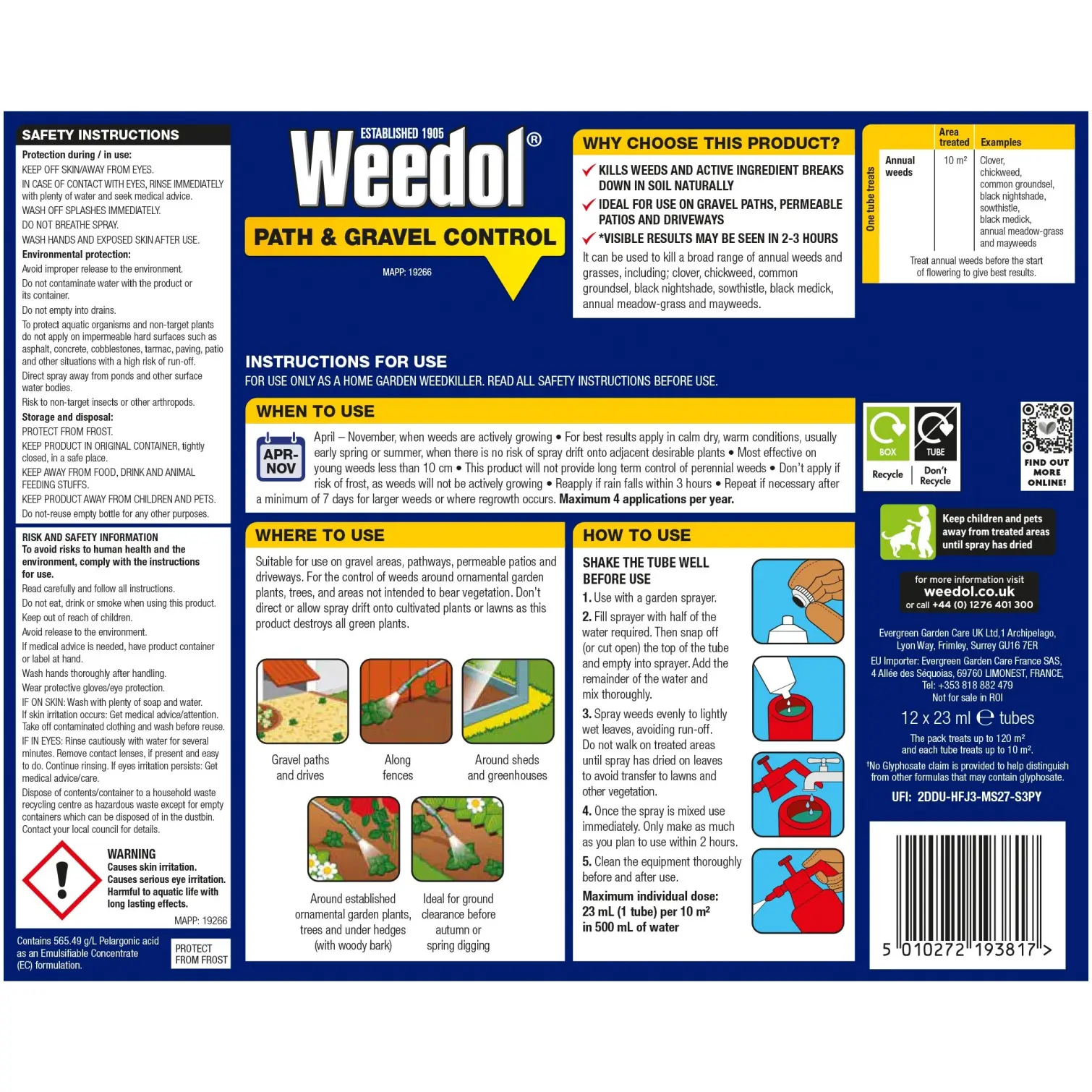 Weedol Path & Gravel Control 12 Tubes