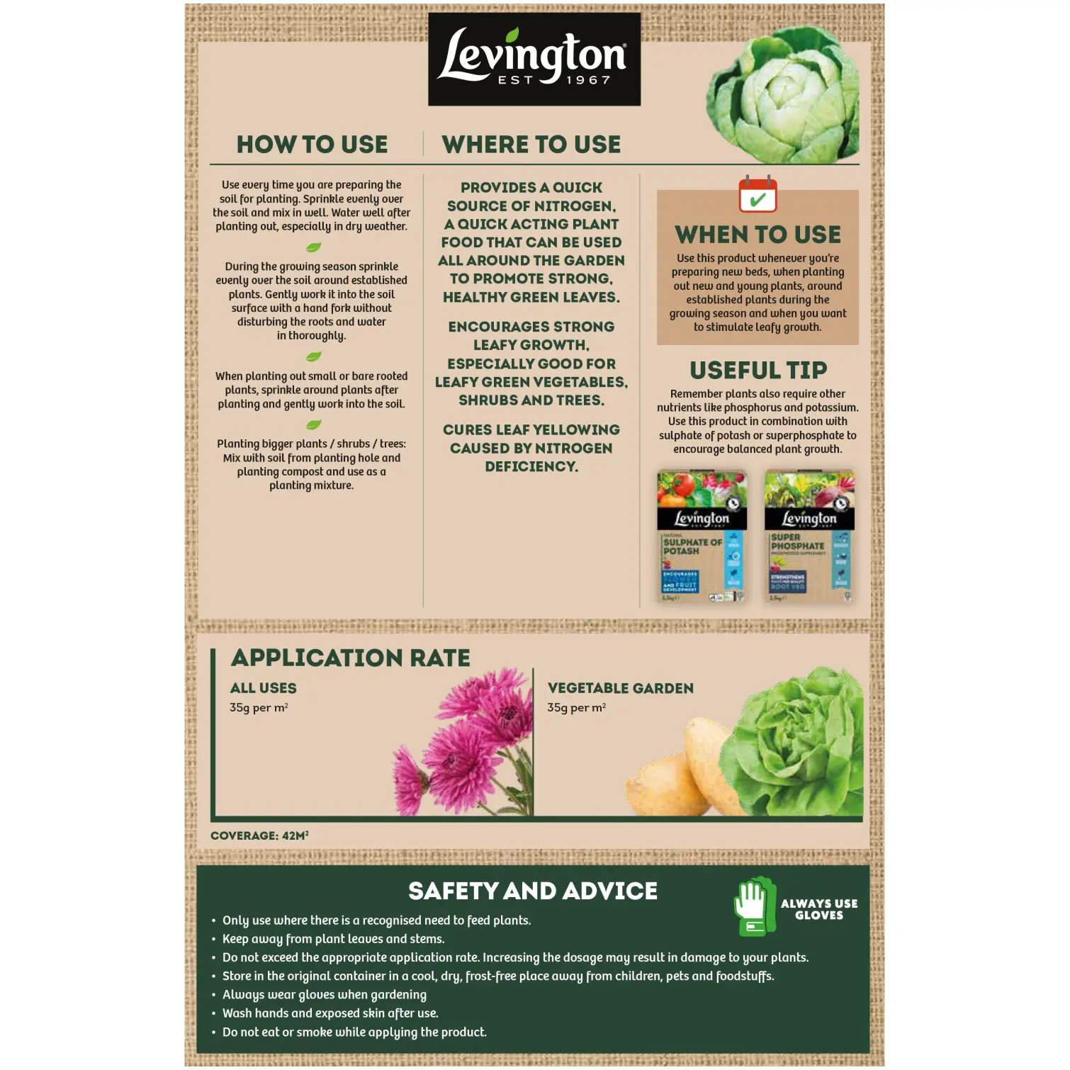 Levington Sulphate Of Ammonia Nitrogen Supplement 1.5kg