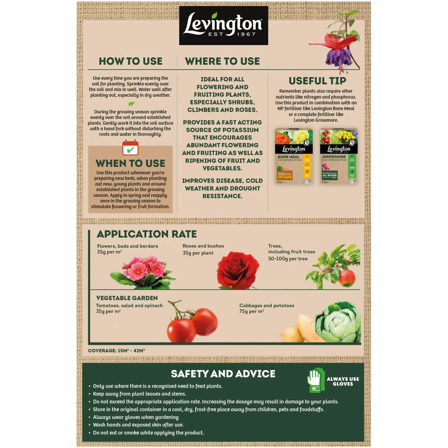 Levington Natural Sulphate Of Potash 1.5kg