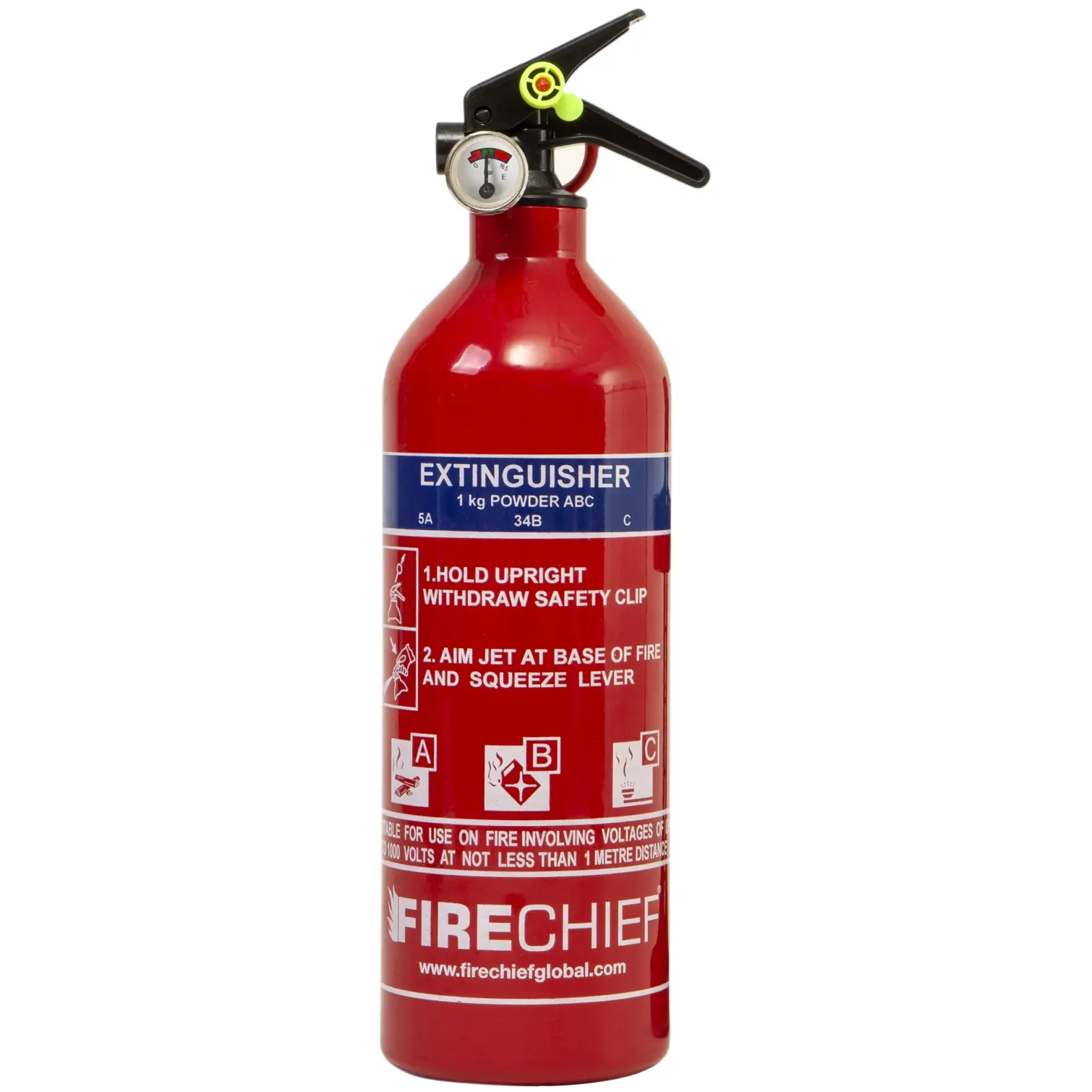 SEN0004_1 Firechief 1kg ABC Powder Fire Extinguisher With Mounting Bracket
