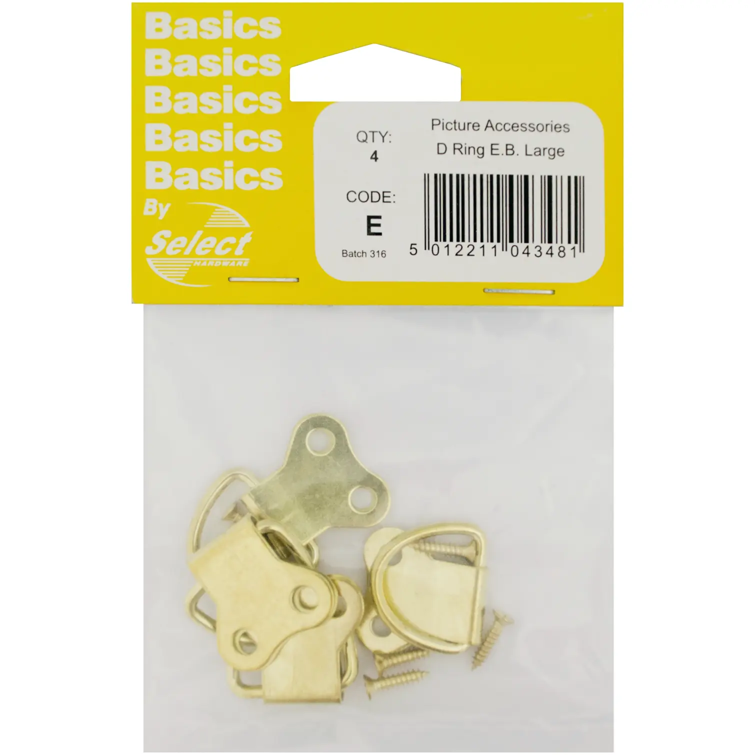 Select D' Rings ZP pk4