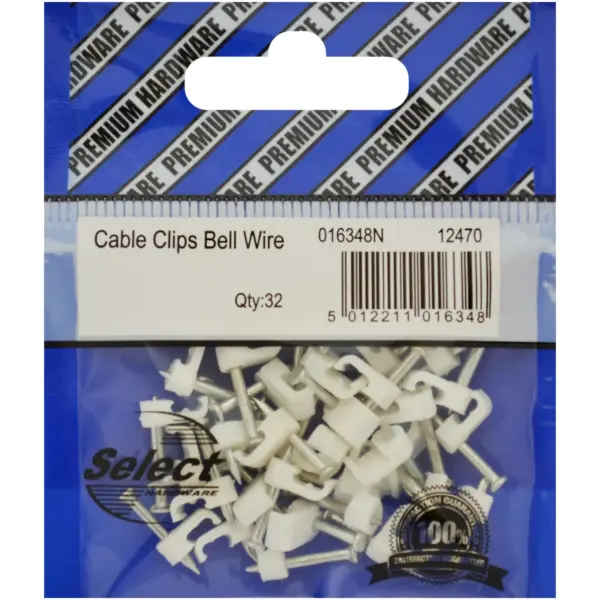 Select Bell Wire Clips White pk20