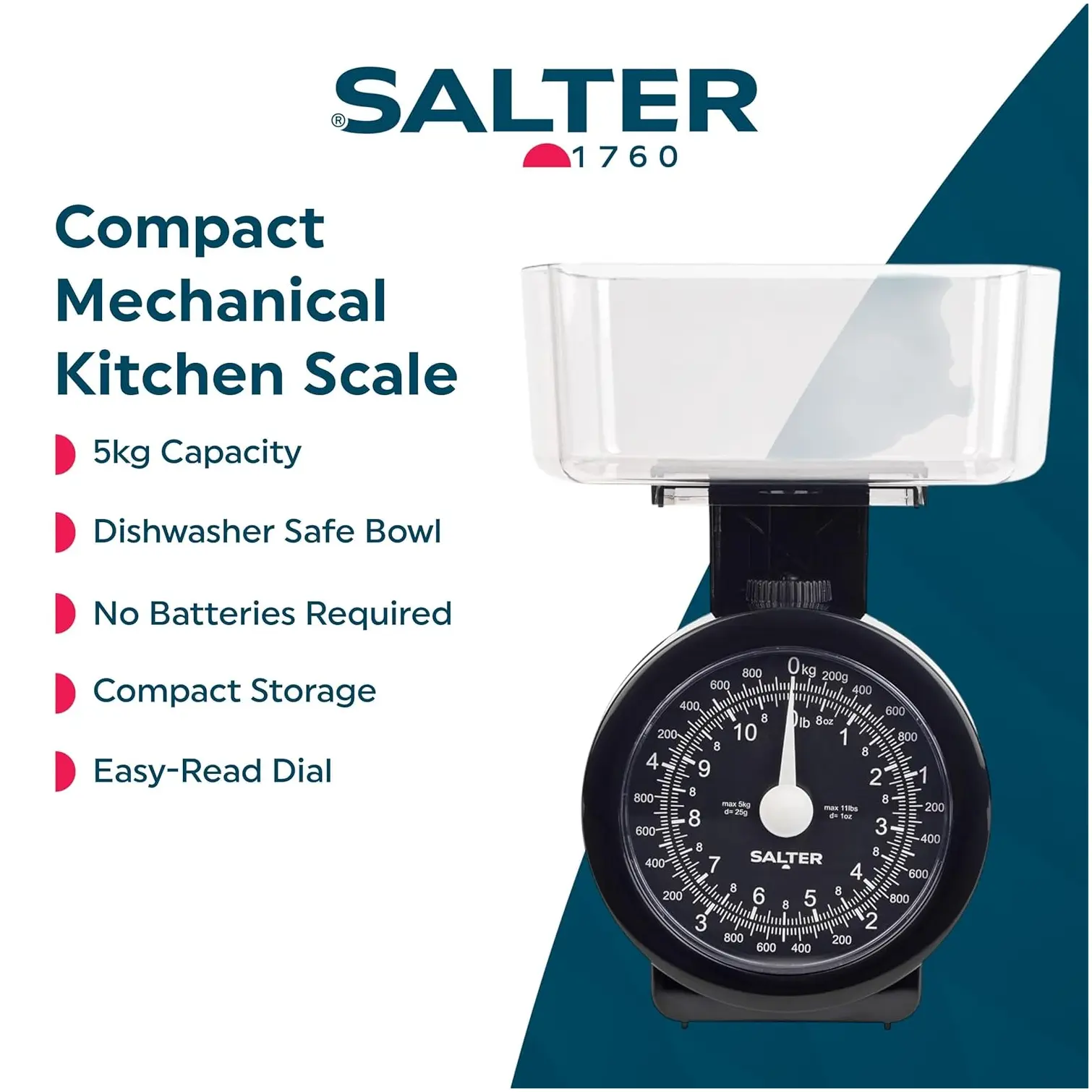SLT0021_1 Salter Mechanical Kitchen Scale 5kg