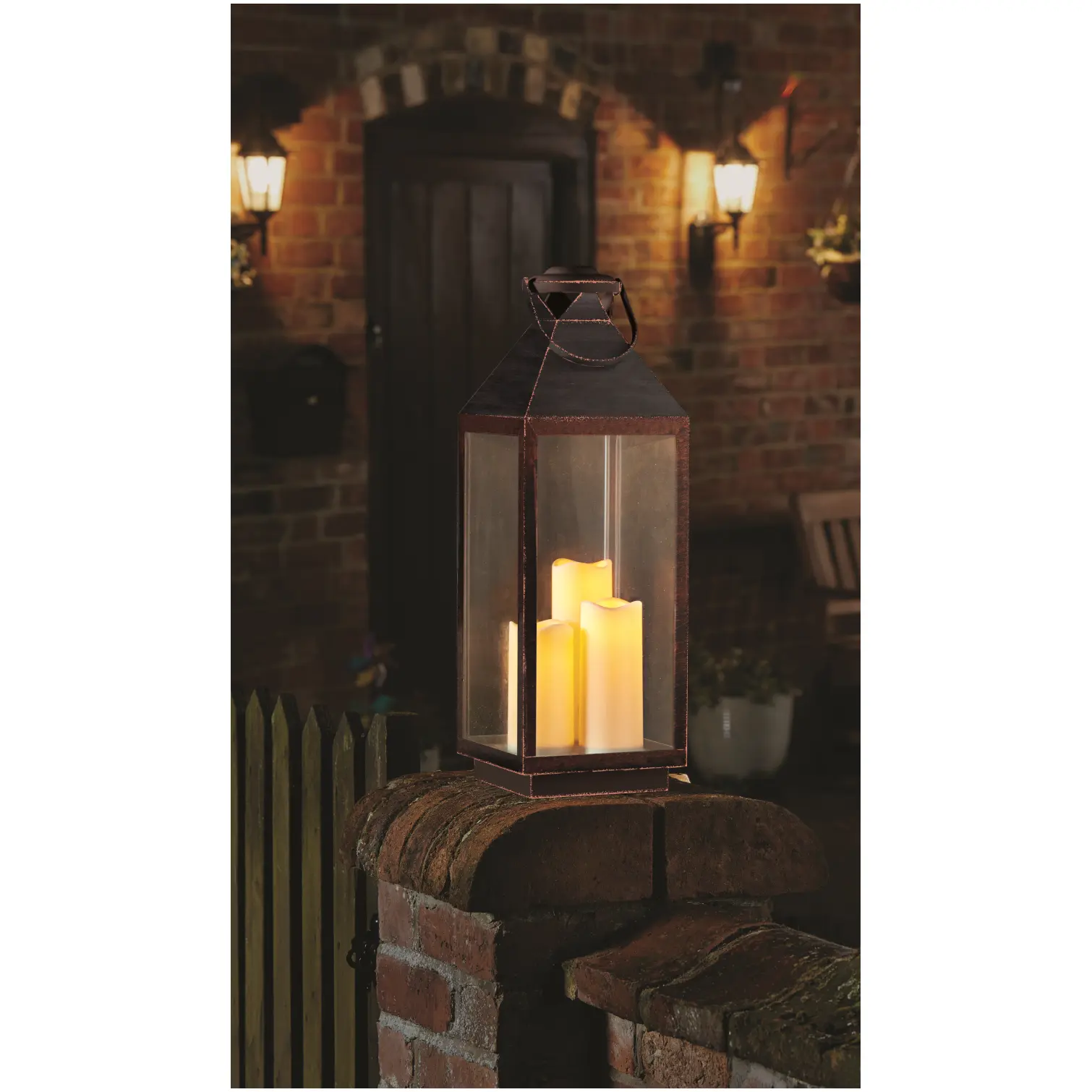 Smart Garden Oslo Battery Lantern Copper 58cm High