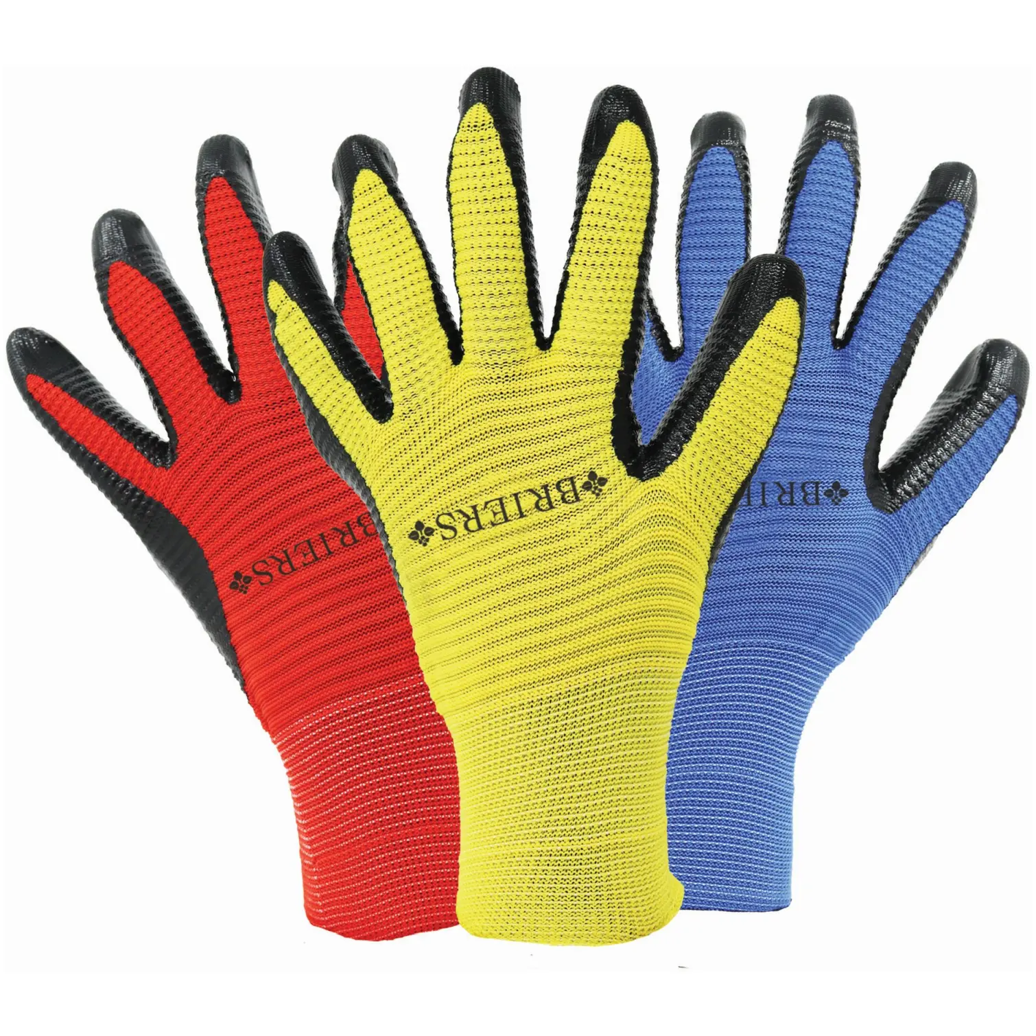 SMA0831 Briers Ribbed Smart Grips L9 Gloves Triple Pack