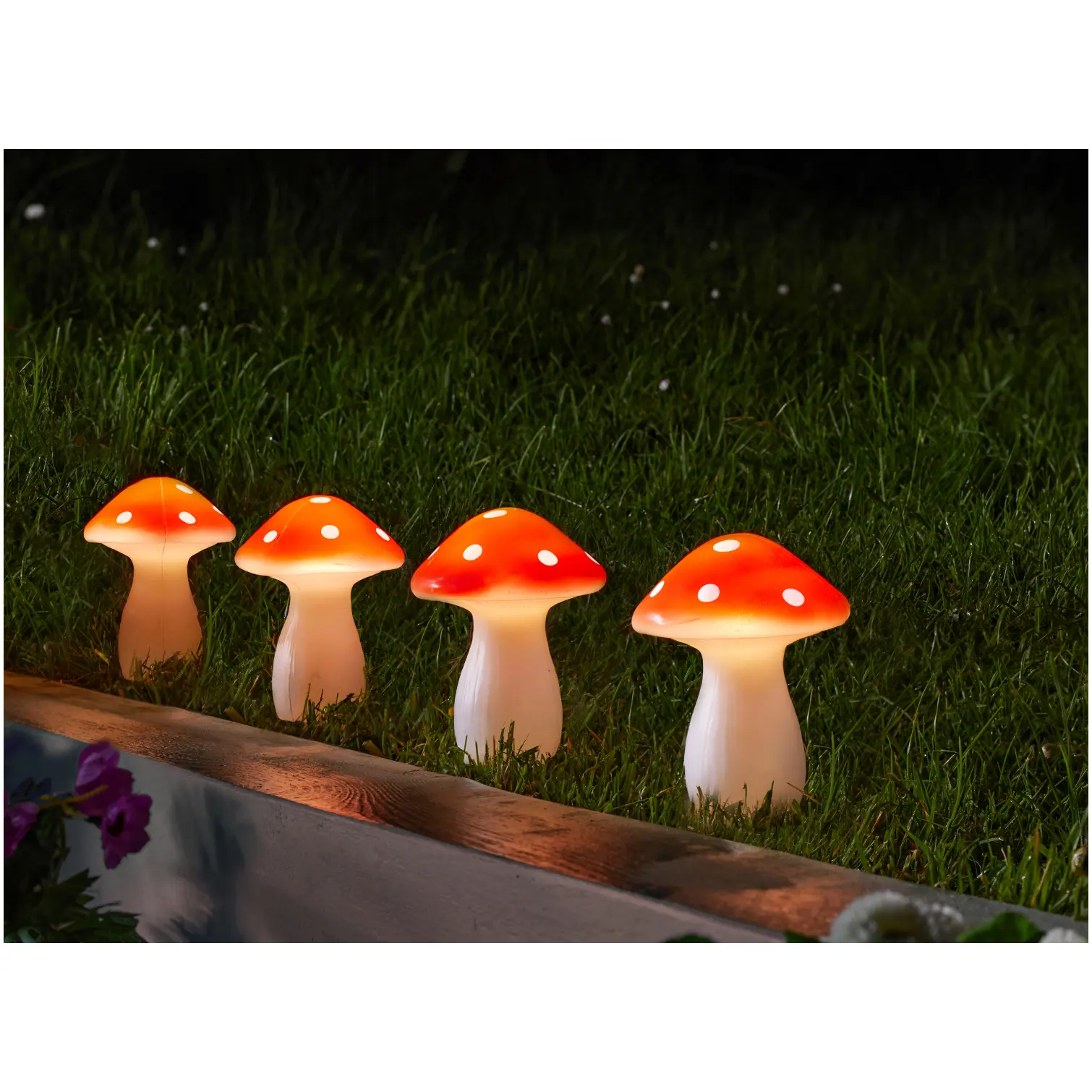Smart Garden Solar Powered Fairy Mushroom Stake Lights Pack of 4
