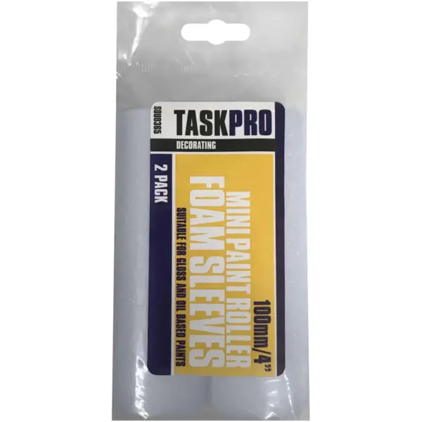 TaskPro Mini Foam Paint Roller Sleeves 100mm / 4" pk2