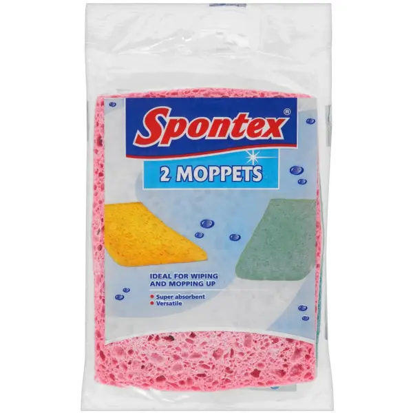 SPO0002 Spontex Super Absorbent Moppets Pack of 2