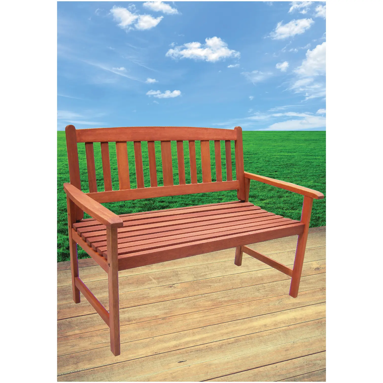 STF0004_1 2 Seater Meranti Hardwood Bench