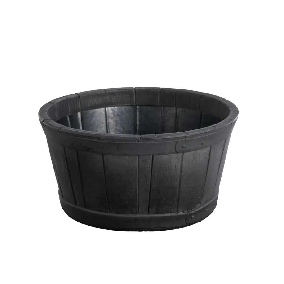 Strata Oakwood Barrel Planter Black - 49cm