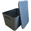 Strata Urban Store Basket And Lid Charcoal 24 Litres Capacity