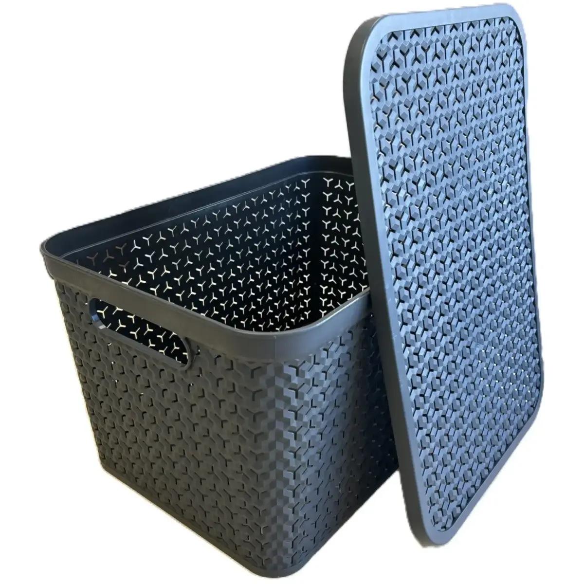 Strata Urban Store Basket And Lid Charcoal 24 Litres Capacity