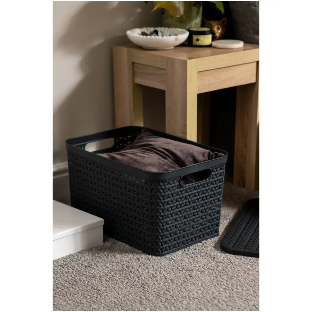 Strata Urban Store Basket And Lid Charcoal 24 Litres Capacity