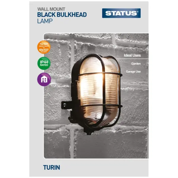 Status 42w Oval Bulk Head Black