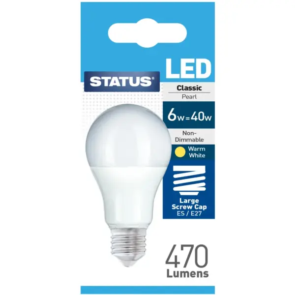 Status 5/40w GLS Warm White ES pk1