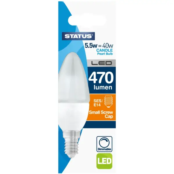 Candle LED SES Warm White Bulb 5.5w=40w