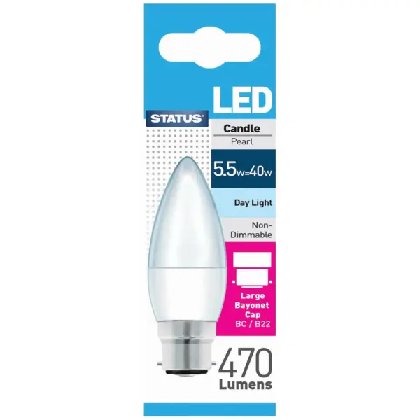 Candle LED BC Day Light Bulb 5w=40w