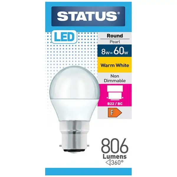 Status 6.5/60w Golf Warm White BC Light Bulb