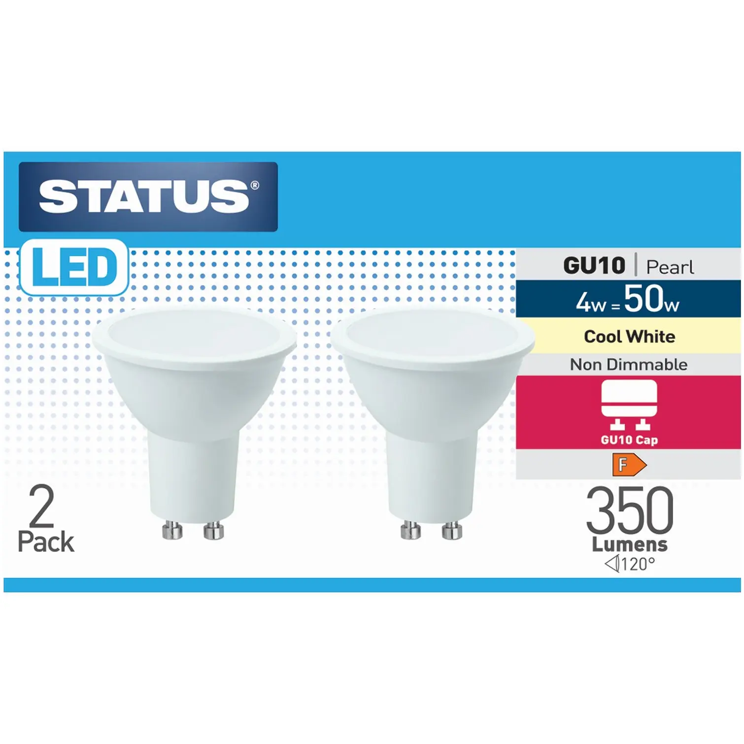 Status 4/50w GU10 LED Cool White pk2