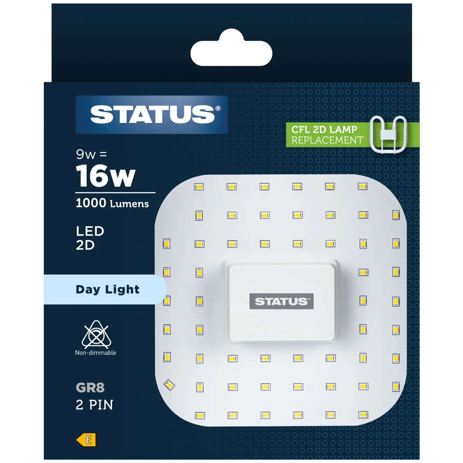 Status 2Pin 2D 16w LED Bulb White