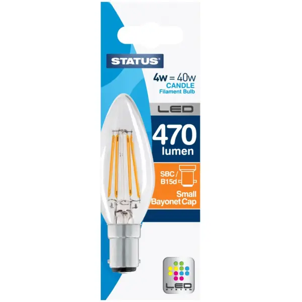 STT4615 Status 4.5/40w Candle Filament WW SBC