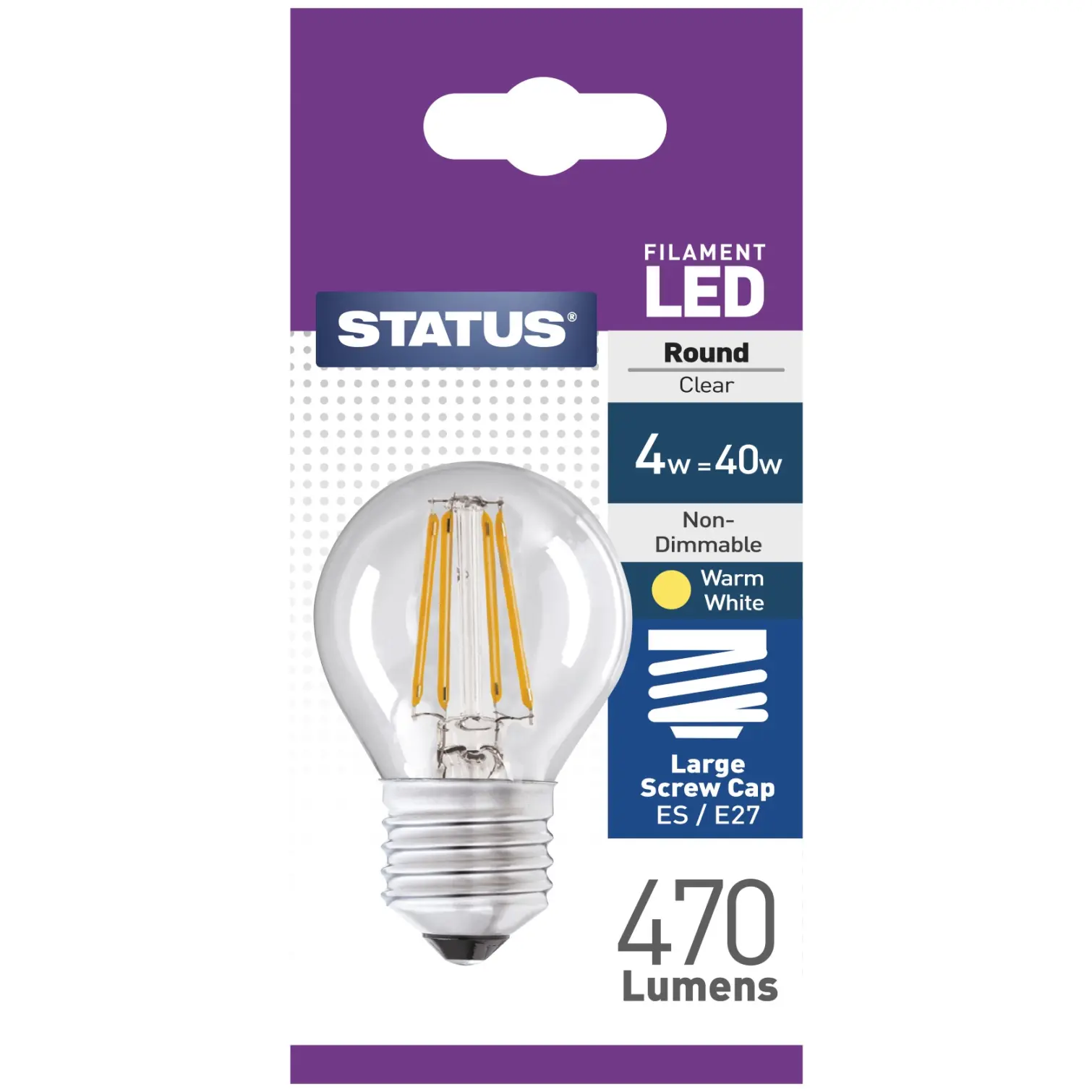 Status 4.5/40w Golf Filament LED WW ES