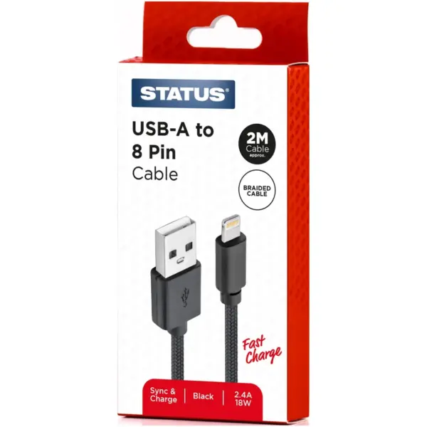 Status Phone Cable USB to 8 Pin 2 Metre