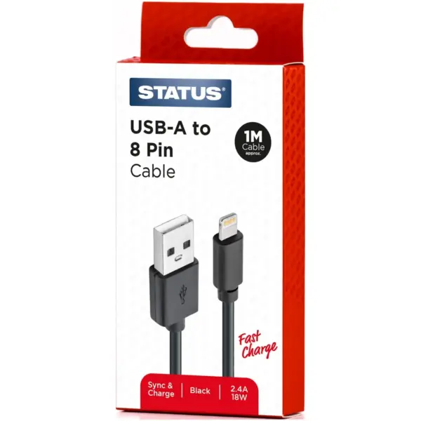 Status Phone Cable USB to 8 Pin 1Metre