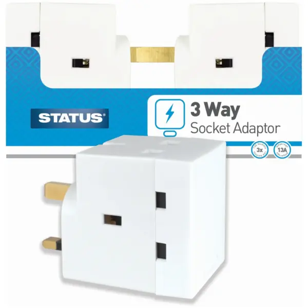Status 3 Way Socket Adaptor 13amp