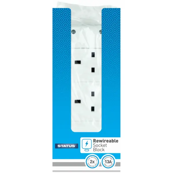 Status 13 Amp Double Trailing Socket
