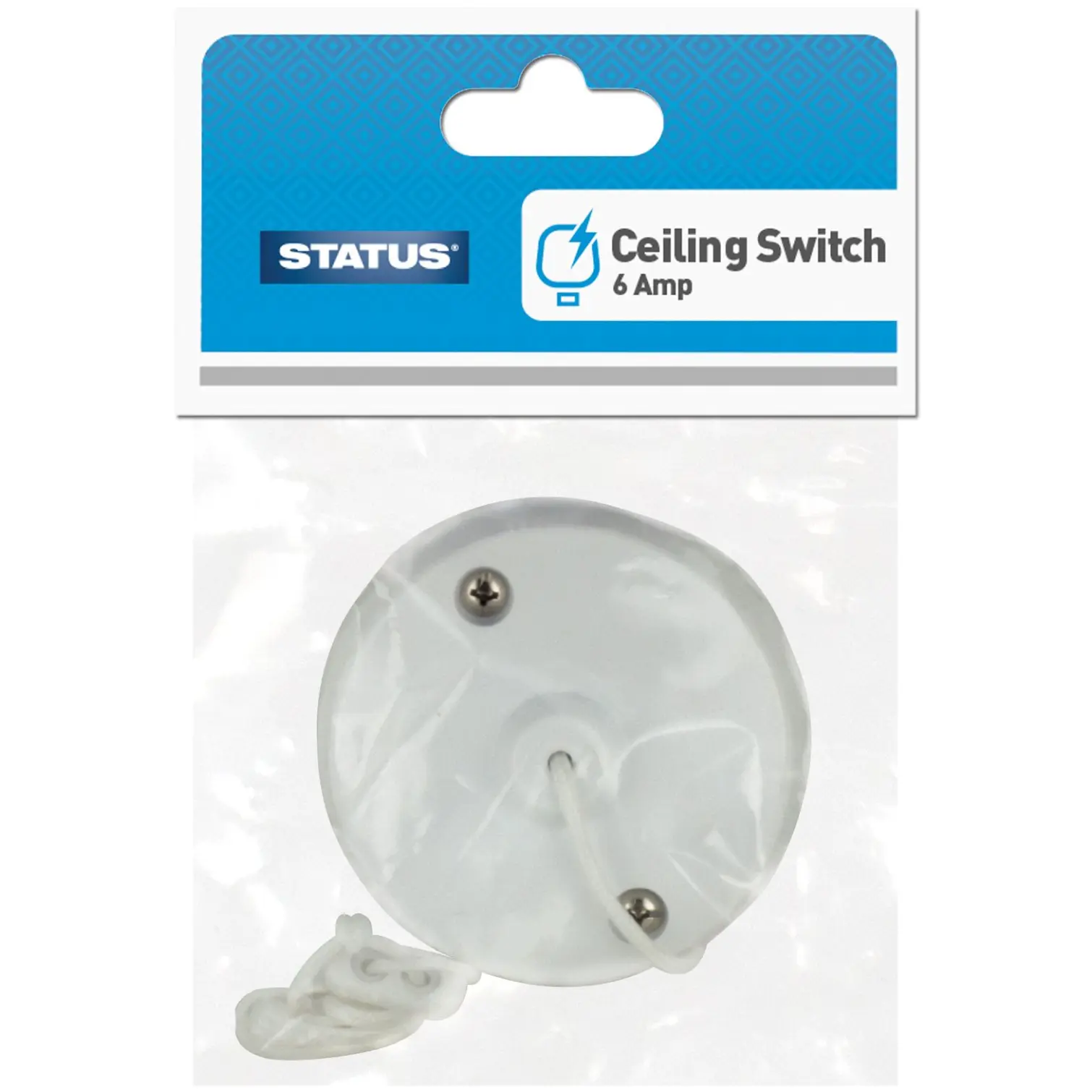Status 6 Amp 2 Way Ceiling Switch White