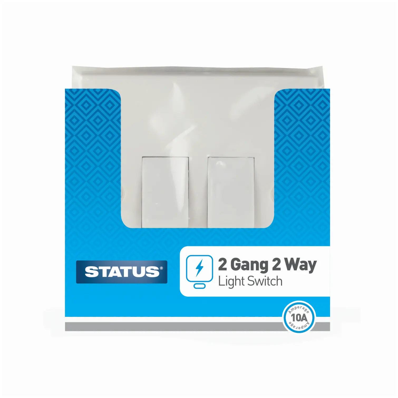 Status 2 Gang 2 Way Wall Switch White