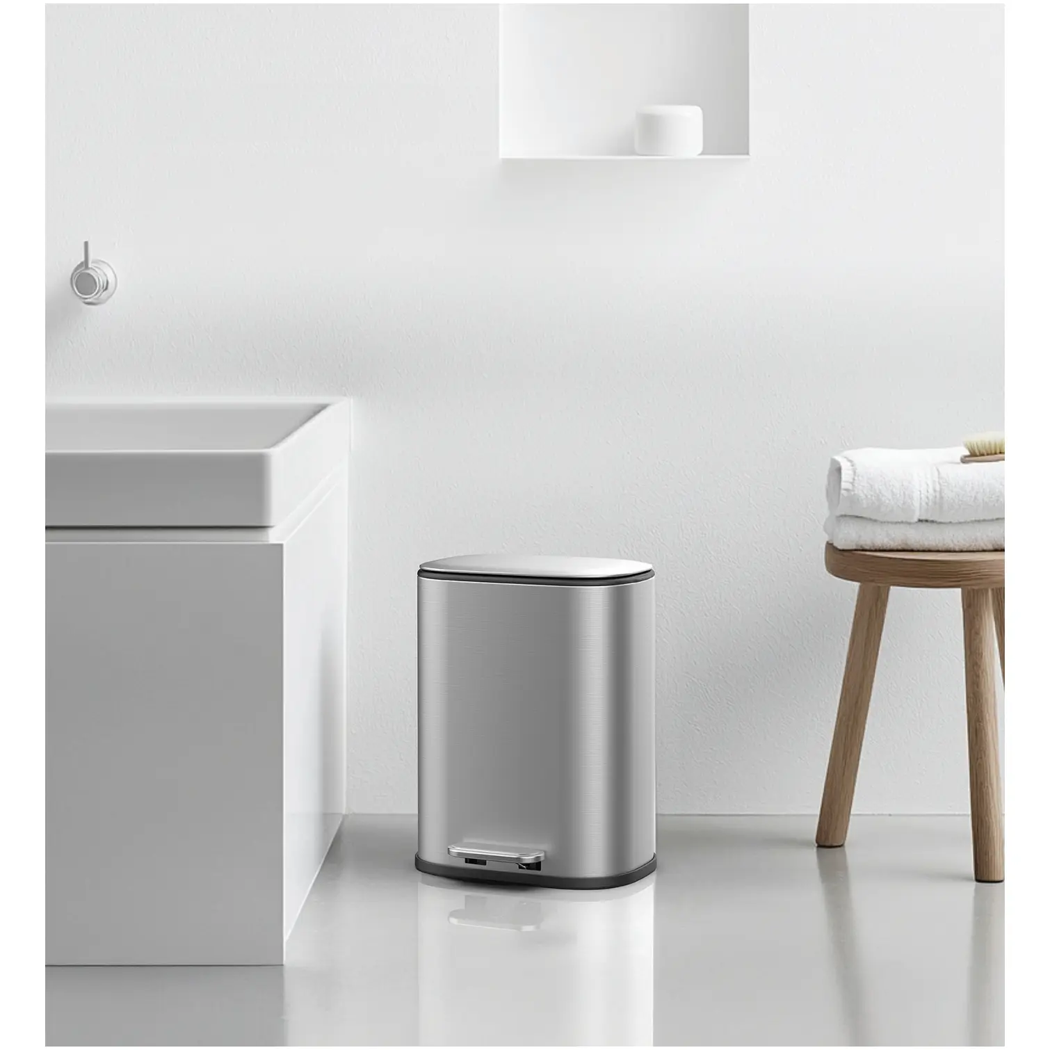 SWE0005_2 Pedal Bin Stainless Steel Matt 12 Litre