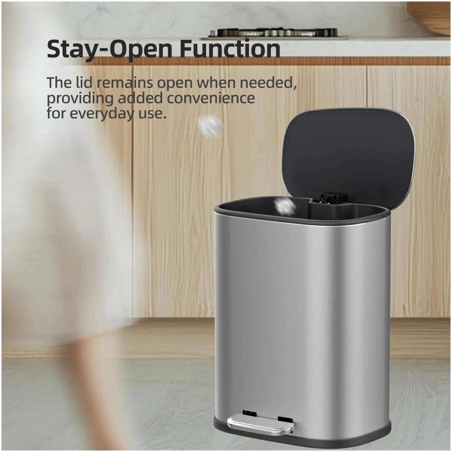 SWE0005_4 Pedal Bin Stainless Steel Matt 12 Litre
