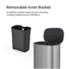 SWE0005_5 Pedal Bin Stainless Steel Matt 12 Litre