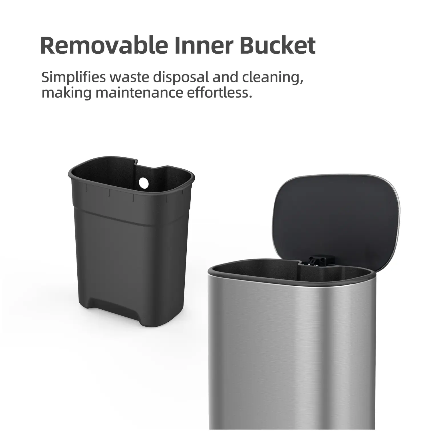 SWE0005_5 Pedal Bin Stainless Steel Matt 12 Litre