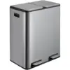 SWE0015 2 Section Pedal Bin Stainless Steel Matt 60 Litre