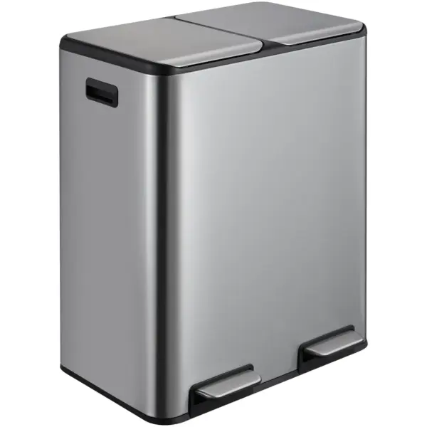 2 Section Pedal Bin Stainless Steel Matt 60 Litre