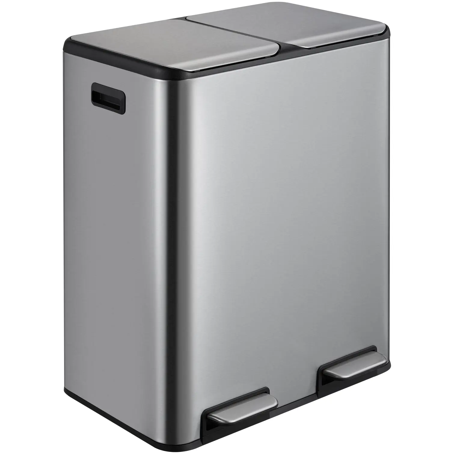 SWE0015 2 Section Pedal Bin Stainless Steel Matt 60 Litre