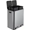 SWE0015_1 2 Section Pedal Bin Stainless Steel Matt 60 Litre