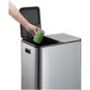 SWE0015_2 2 Section Pedal Bin Stainless Steel Matt 60 Litre