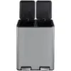 SWE0015_3 2 Section Pedal Bin Stainless Steel Matt 60 Litre