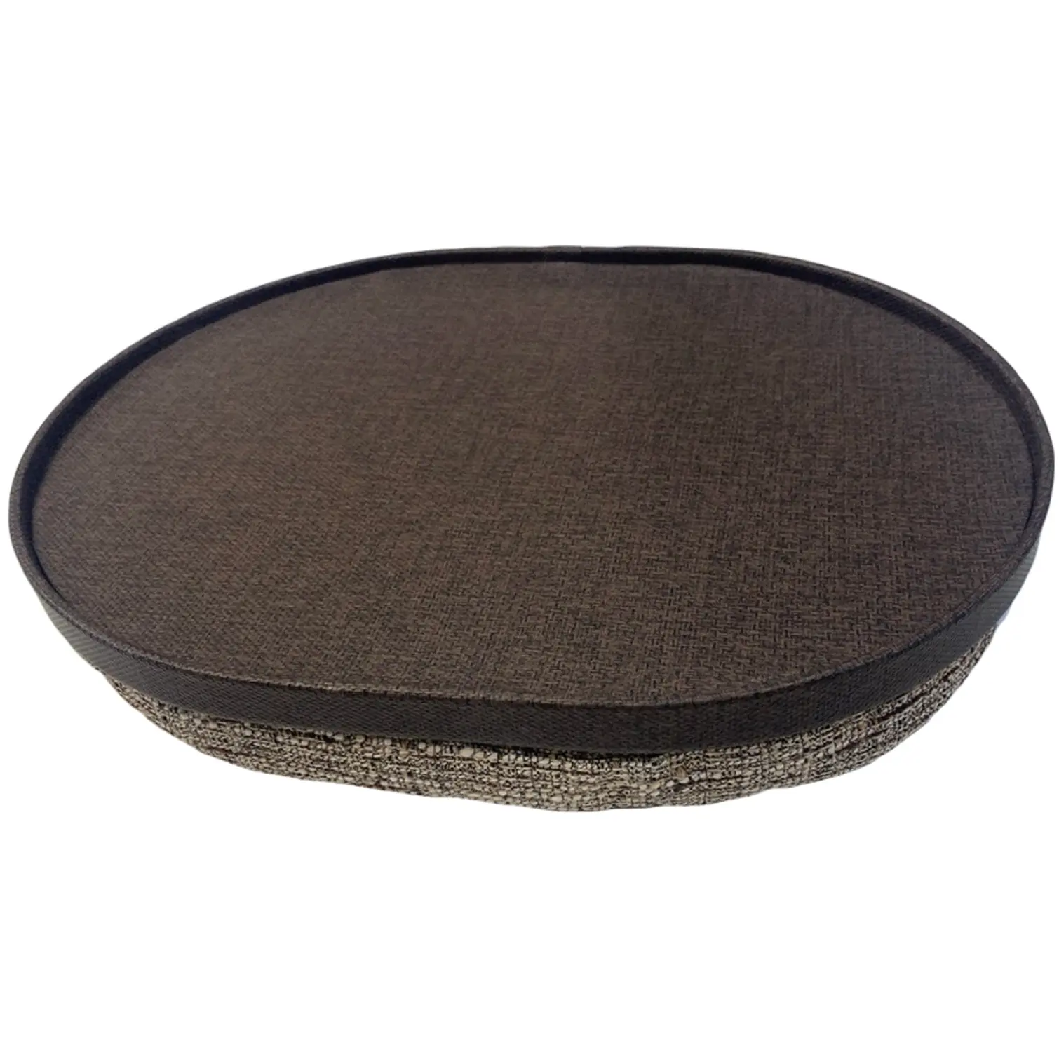 TDS0052_1 Brown Oval Lap Tray 43x25.5cm