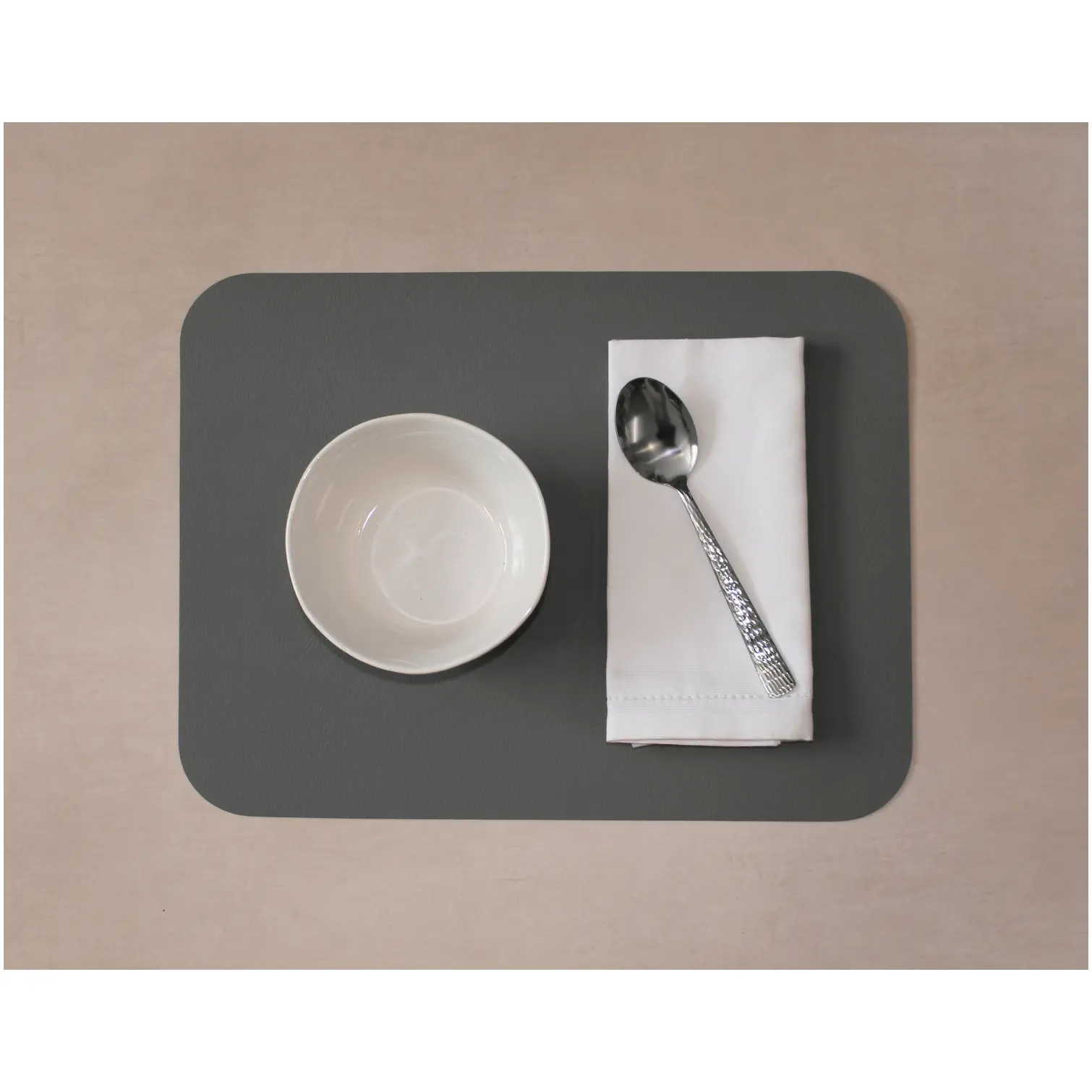 Freeform 2-Tone Grey Flexi Faux Leather Placemats 2 Pack 40x30cm