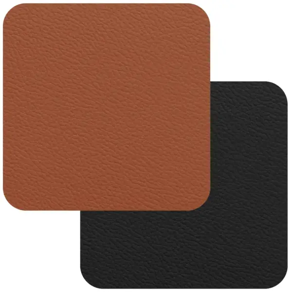 TDS0134 Freeform Rust/Black Flexi Faux Leather Coasters 4 Pack