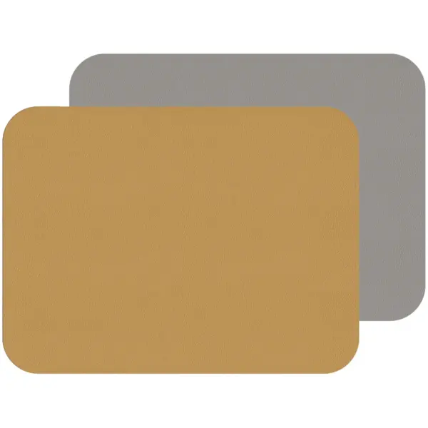 TDS0136 Freeform Mustard/Grey Flexi Faux Leather Placemats 2 Pack 40x30cm