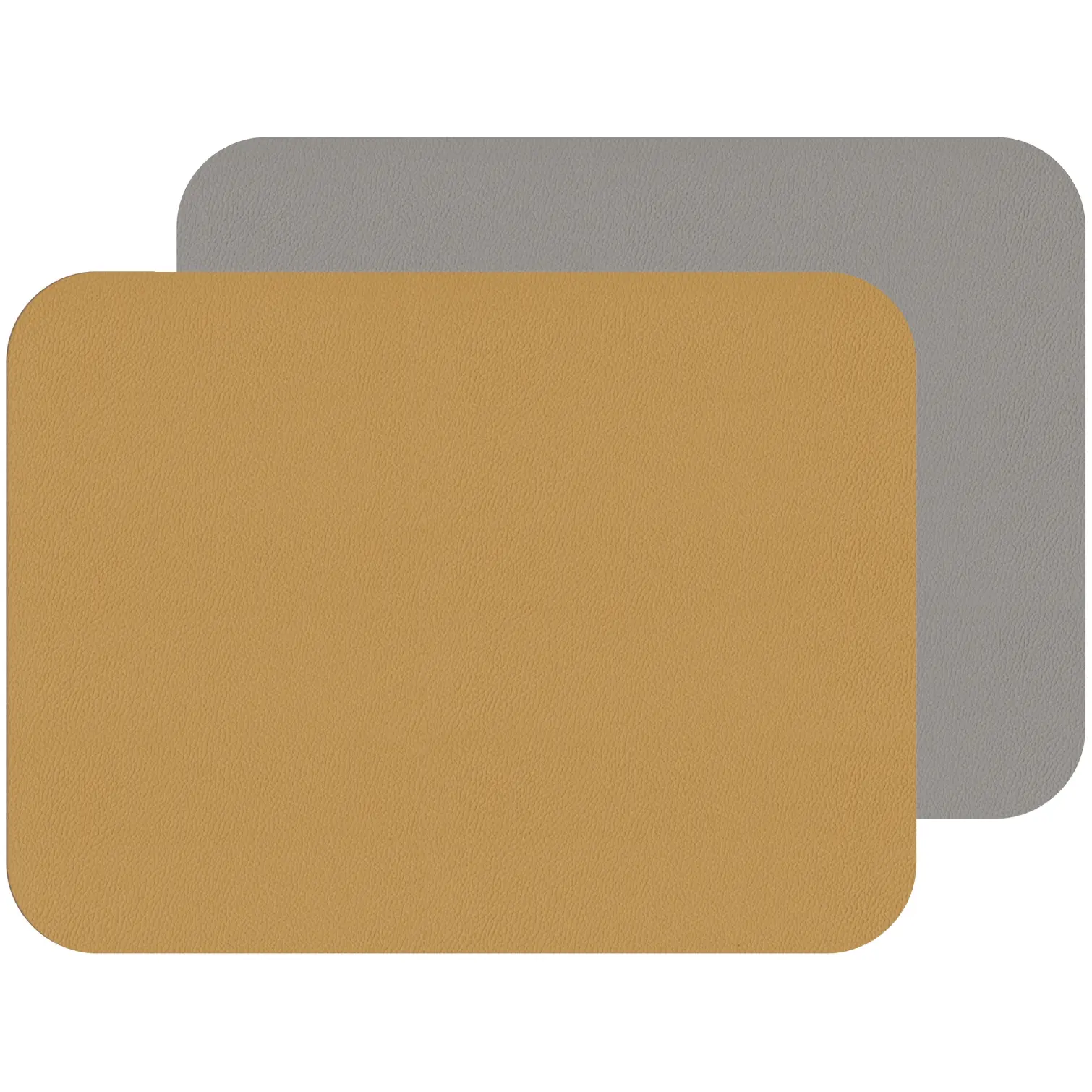 TDS0136 Freeform Mustard/Grey Flexi Faux Leather Placemats 2 Pack 40x30cm