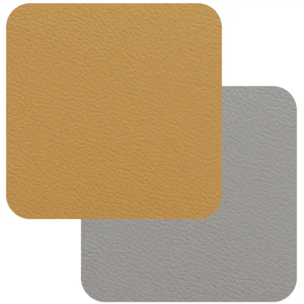 TDS0138 Freeform Mustard/Grey Flexi Faux Leather Coasters 4 Pack