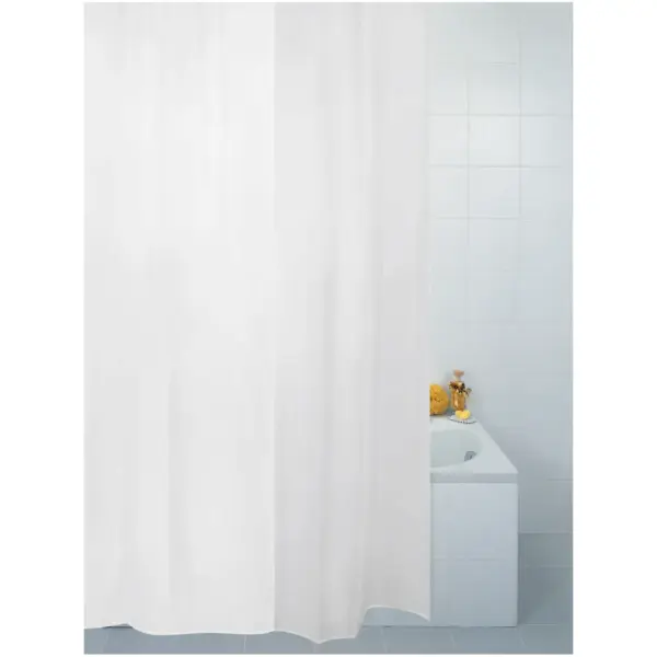TEL0060 Blue Canyon Shower Curtain Polyester Plain White 180 x 210cm