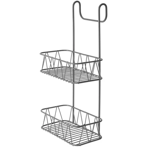 TEL0119 Blue Canyon Over Shower Screen Caddy 2 Tier Grey
